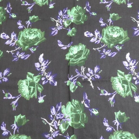 Auth Christian Dior Shawl Scarf Black/Green/Purple Wool - Picture 4 of 8